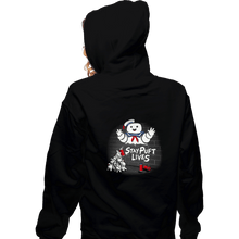 Load image into Gallery viewer, Daily_Deal_Shirts Zippered Hoodies, Unisex / Small / Black Stay Puft Lives