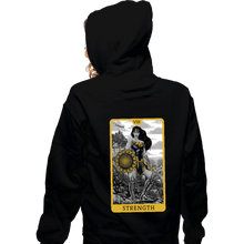 Load image into Gallery viewer, Daily_Deal_Shirts Zippered Hoodies, Unisex / Small / Black JL Tarot - Strength