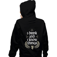 Load image into Gallery viewer, Shirts Zippered Hoodies, Unisex / Small / Black I Drink And I Know Things