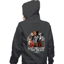 Load image into Gallery viewer, Daily_Deal_Shirts Zippered Hoodies, Unisex / Small / Dark Heather Light The Lamp Not the Rat