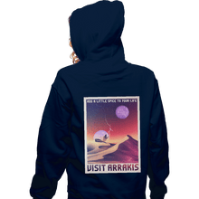 Load image into Gallery viewer, Shirts Zippered Hoodies, Unisex / Small / Navy Visit Arrakis