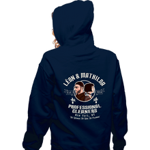 Load image into Gallery viewer, Secret_Shirts Zippered Hoodies, Unisex / Small / Navy Leon Mathilda Professional Cleaners