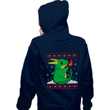 Load image into Gallery viewer, Shirts Zippered Hoodies, Unisex / Small / Navy Ugly Dragon Christmas