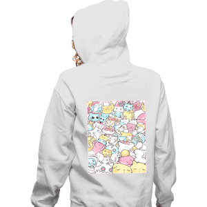 Daily_Deal_Shirts Zippered Hoodies, Unisex / Small / White Pastel Cats
