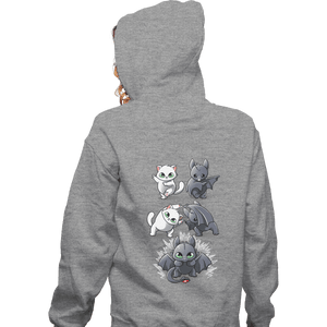Shirts Zippered Hoodies, Unisex / Small / Sports Grey Night Fury Fusion