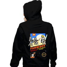 Load image into Gallery viewer, Daily_Deal_Shirts Zippered Hoodies, Unisex / Small / Black 8 Bit Farm Boy
