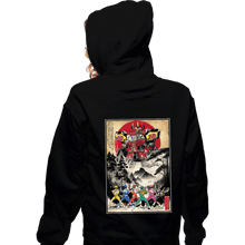 Load image into Gallery viewer, Daily_Deal_Shirts Zippered Hoodies, Unisex / Small / Black Rangers In Japan Woodblock