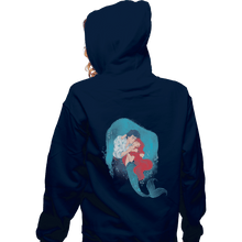 Load image into Gallery viewer, Shirts Zippered Hoodies, Unisex / Small / Navy Mermaid Kiss