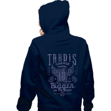 Load image into Gallery viewer, Daily_Deal_Shirts Zippered Hoodies, Unisex / Small / Navy Tardis Garage