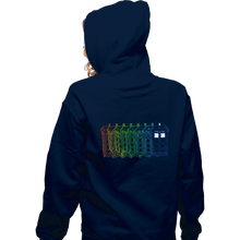 Load image into Gallery viewer, Secret_Shirts Zippered Hoodies, Unisex / Small / Navy Tardis Trail