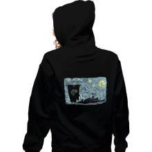Load image into Gallery viewer, Shirts Zippered Hoodies, Unisex / Small / Black Starry DireWolf