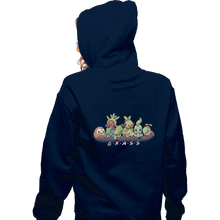Load image into Gallery viewer, Shirts Zippered Hoodies, Unisex / Small / Navy Grass Friends