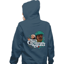 Load image into Gallery viewer, Daily_Deal_Shirts Zippered Hoodies, Unisex / Small / Indigo Blue Merry Christmas Muhfukka