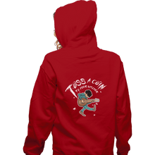 Load image into Gallery viewer, Shirts Pullover Hoodies, Unisex / Small / Red Toss A Coin Pilgrim