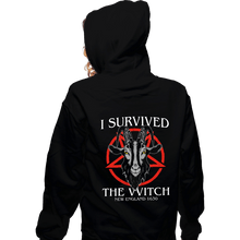 Load image into Gallery viewer, Daily_Deal_Shirts Zippered Hoodies, Unisex / Small / Black I Survived The VVitch