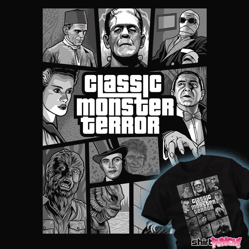 classic monsters shirt Classic Monster Terror Fitted Shirts, Woman / Small / Black