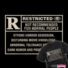 Load image into Gallery viewer, Restricted Horror Label
