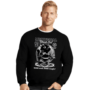 Shirts Crewneck Sweater, Unisex / Small / Black Magical Black Cat Girl