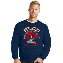 Load image into Gallery viewer, Secret_Shirts Crewneck Sweater, Unisex / Small / Navy Lanford Custom Cycles
