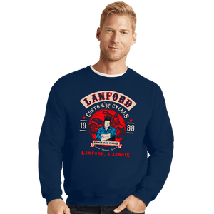 Secret_Shirts Crewneck Sweater, Unisex / Small / Navy Lanford Custom Cycles