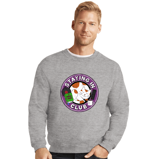 Secret_Shirts Crewneck Sweater, Unisex / Small / Sports Grey Staying In Club