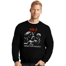 Load image into Gallery viewer, Daily_Deal_Shirts Crewneck Sweater, Unisex / Small / Black HWA - Straight Outta Malevelon
