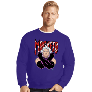 Daily_Deal_Shirts Crewneck Sweater, Unisex / Small / Violet Magneto 97