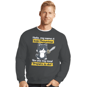 Daily_Deal_Shirts Crewneck Sweater, Unisex / Small / Charcoal Inigo Meowntoya