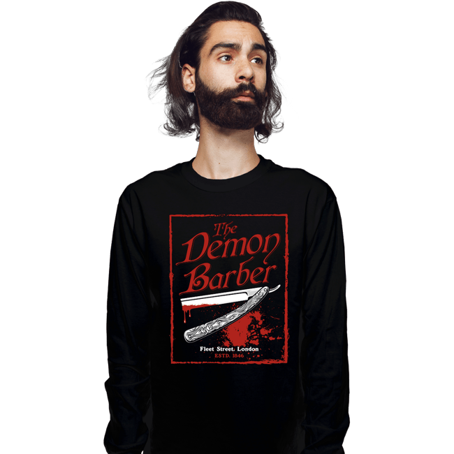 Daily_Deal_Shirts Long Sleeve Shirts, Unisex / Small / Black The Demon Barber.