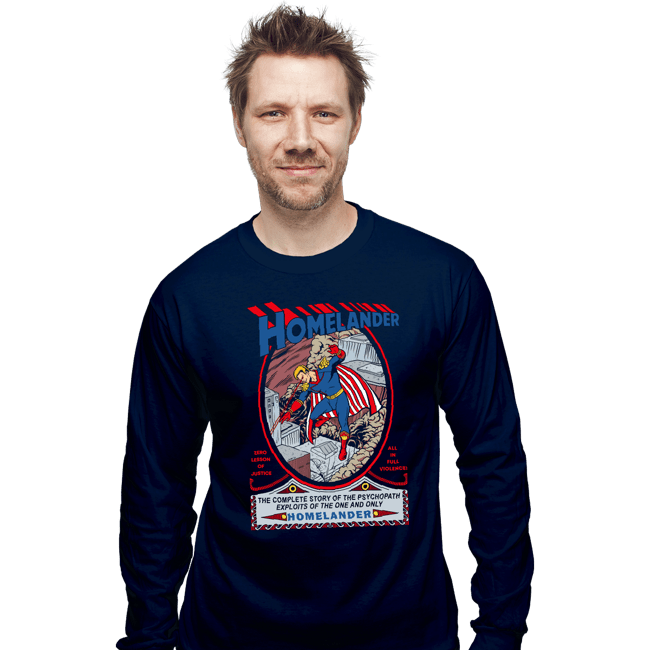 Secret_Shirts Long Sleeve Shirts, Unisex / Small / Navy Homelander Comic