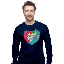 Load image into Gallery viewer, Daily_Deal_Shirts Long Sleeve Shirts, Unisex / Small / Navy Mermaid Love
