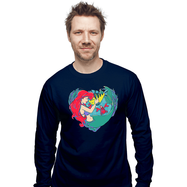 Daily_Deal_Shirts Long Sleeve Shirts, Unisex / Small / Navy Mermaid Love