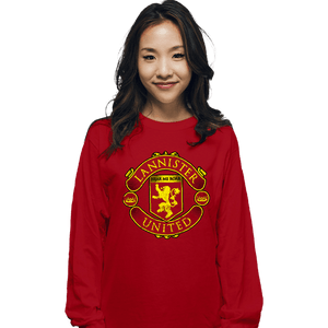 Daily_Deal_Shirts Long Sleeve Shirts, Unisex / Small / Red Lannister United