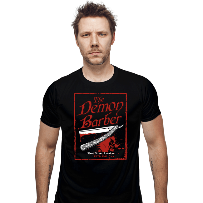 Daily_Deal_Shirts Fitted Shirts, Mens / Small / Black The Demon Barber.