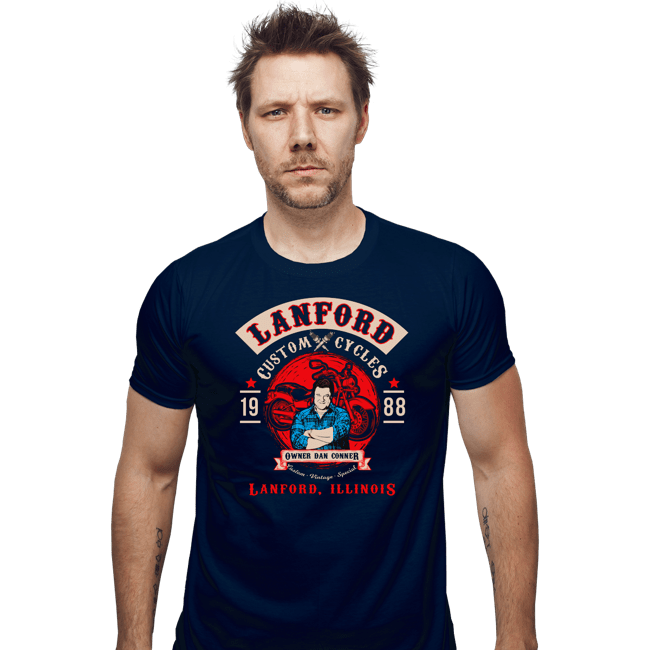 Secret_Shirts Fitted Shirts, Mens / Small / Navy Lanford Custom Cycles