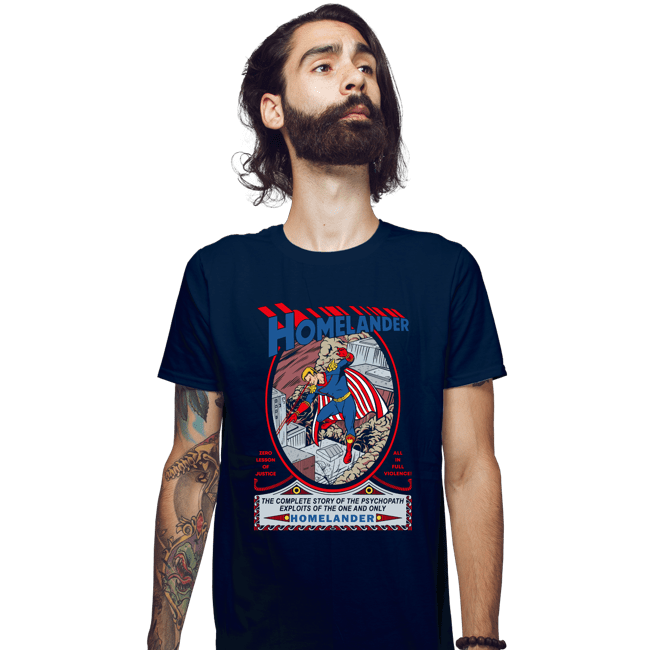 Secret_Shirts Fitted Shirts, Mens / Small / Navy Homelander Comic