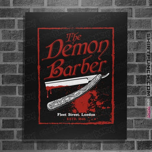 Daily_Deal_Shirts Posters / 4"x6" / Black The Demon Barber.