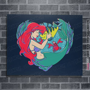 Daily_Deal_Shirts Posters / 4"x6" / Navy Mermaid Love