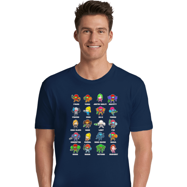 Secret_Shirts Premium Shirts, Unisex / Small / Navy The Many Suits Of Samus!