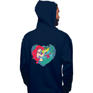 Daily_Deal_Shirts Pullover Hoodies, Unisex / Small / Navy Mermaid Love
