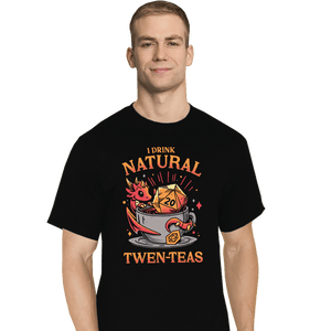 Daily_Deal_Shirts T-Shirts, Tall / Large / Black D20 Tea Time