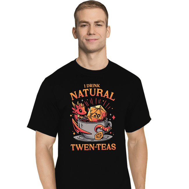 Daily_Deal_Shirts T-Shirts, Tall / Large / Black D20 Tea Time