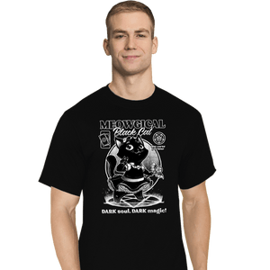 Shirts T-Shirts, Tall / Large / Black Magical Black Cat Girl