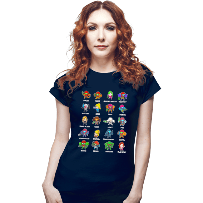 Secret_Shirts Fitted Shirts, Woman / Small / Navy The Many Suits Of Samus!