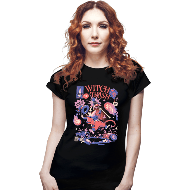 Daily_Deal_Shirts Fitted Shirts, Woman / Small / Black Witch Trash