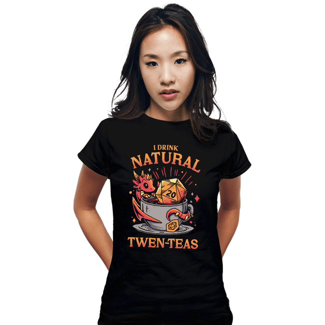 Daily_Deal_Shirts Fitted Shirts, Woman / Small / Black D20 Tea Time