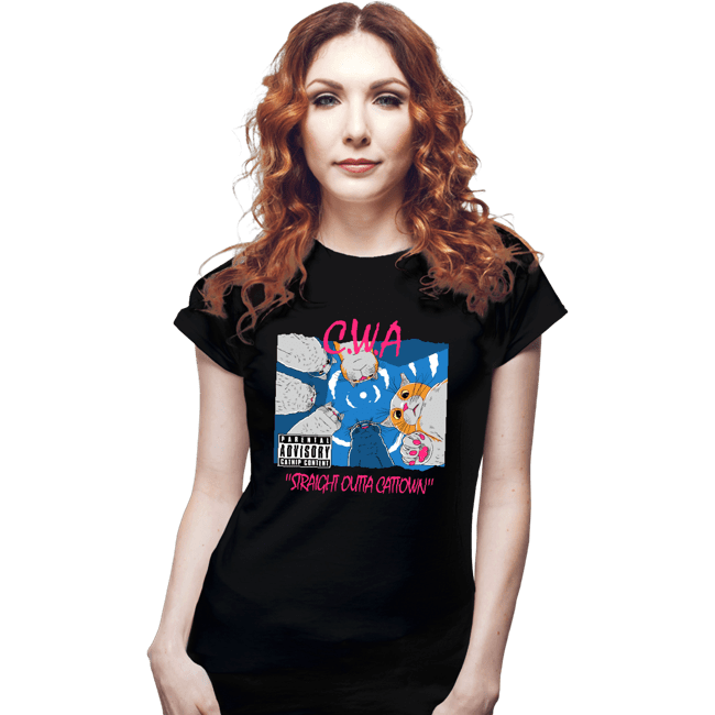 Secret_Shirts Fitted Shirts, Woman / Small / Black Cats With Attitude