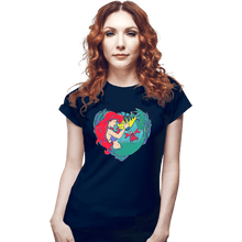 Load image into Gallery viewer, Daily_Deal_Shirts Fitted Shirts, Woman / Small / Navy Mermaid Love
