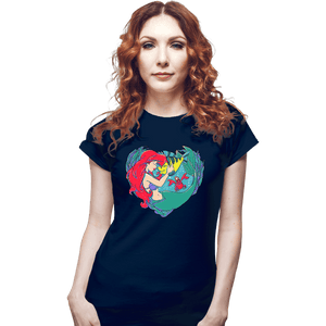 Daily_Deal_Shirts Fitted Shirts, Woman / Small / Navy Mermaid Love