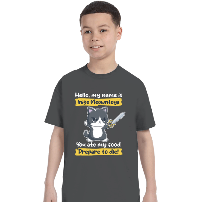 Daily_Deal_Shirts T-Shirts, Youth / XS / Charcoal Inigo Meowntoya
